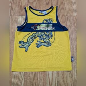 Spider-Man Yellow and Blue Kids Tank Top Vintage 2001
